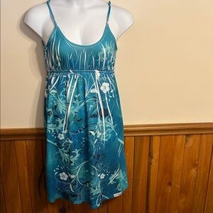 Floral Teal & Aqua Beach Dress Size XL